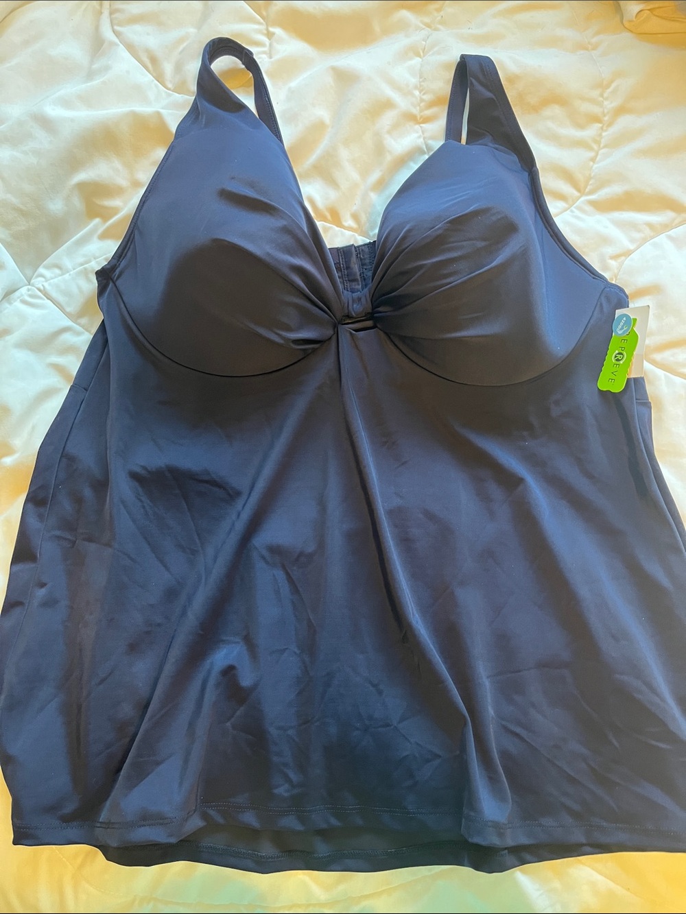 NWT Lane Bryant Navy Blue Adjustable Strap Swim Top 42ddd